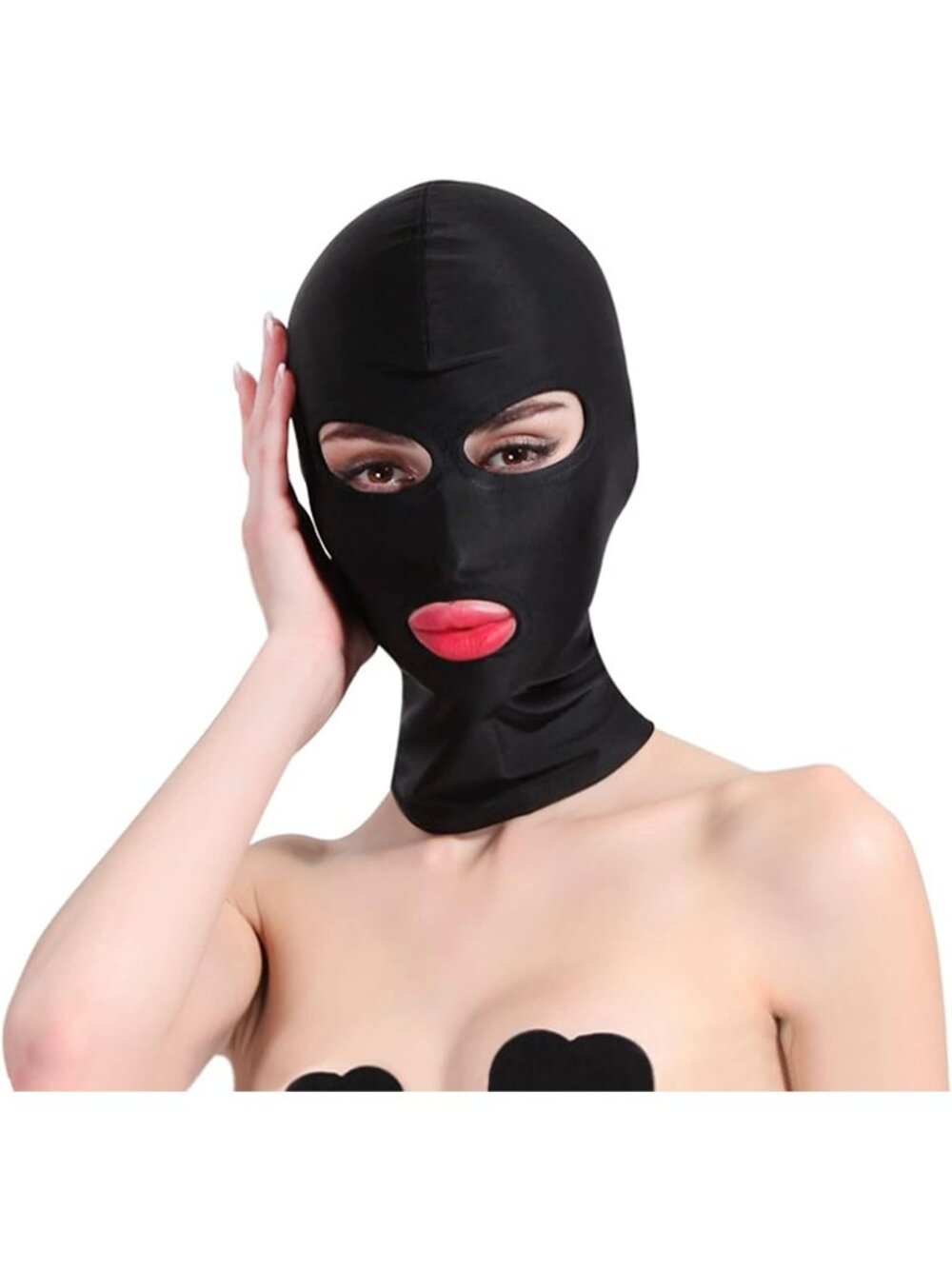 Unisex Expose Eye Mouth Black Elastic Balaclava Full Face Mask Halloween Costume